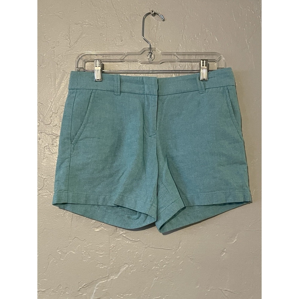 J Crew Shorts Womens Size 0 Seafoam City Fit Solid Chino Twill Flat Front